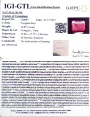 14.87/CT Natural New Burma Ruby with Govt. Lab Certificate-2331