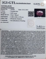 6.49 Ratti Natural New Burma Ruby with Govt. Lab Certificate-(3441)