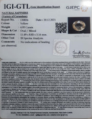 4.93/CT Natural Ceylonese Pukhraj Stone with Govt Lab Certificate-YELSA9U