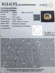 4.57/CT Natural Ceylonese Pukhraj with Govt Lab Certificate-YELSA9V