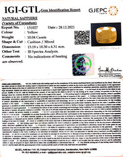 11.14 Ratti Natural Ceylonese Yellow Sapphire with Govt Lab Certificate-(4551)