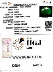 8.19/CT Natural Panna Stone with Govt. Lab Certificate-13108D53926