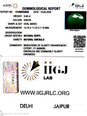 8.46/CT Natural Panna Stone with Govt. Lab Certificate-13108D53928