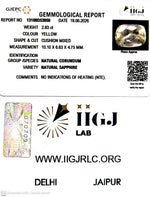 Load image into Gallery viewer, 2.83/CT Natural Yellow Sapphire With Govt Lab Certificate-13108D53950