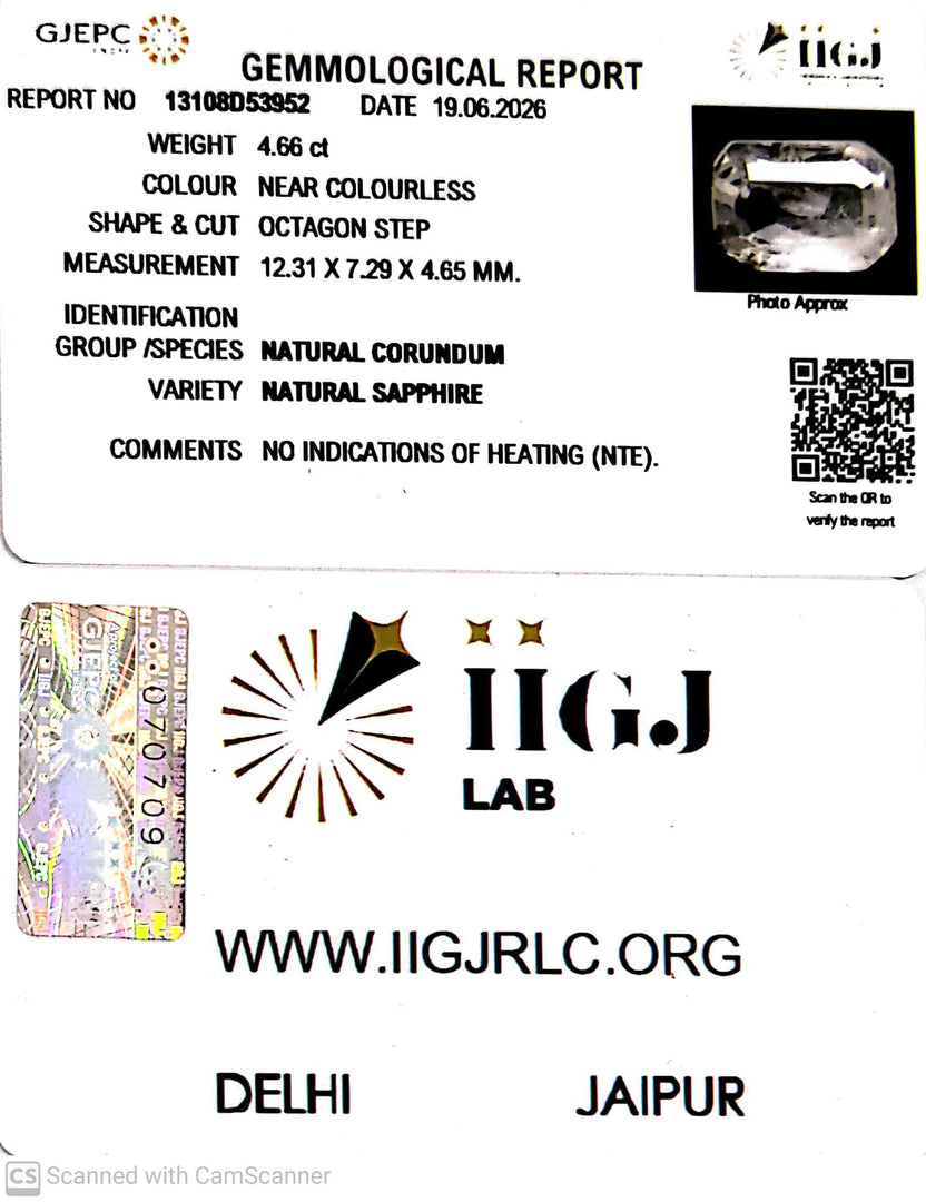 4.66/CT Natural Yellow Sapphire With Govt Lab Certificate-13108D53952