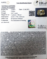 4.67/CT Natural Ceylonese Pukhraj with Govt Lab Certificate-(YELSA9V)