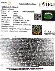 16.20 Ratti Natural Panna Stone with Govt. Lab Certified (3441)