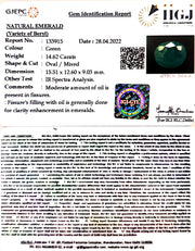 16.22 Ratti Natural Panna Stone with Govt. Lab Certified (3441)