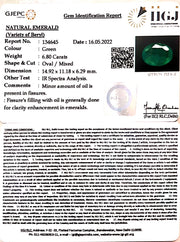 6.80/CT Natural Panna Stone with Govt. Lab Certified-12210