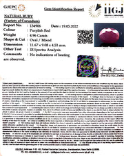 4.96/CT Natural Mozambique Ruby with Govt. Lab Certificate-(7881)