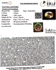 3.84/CT Natural Ceylonese Pukhraj with Govt Lab Certificate-YELSA9U