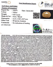 9.42/CT Natural Ceylonese Pukhraj with Govt Lab Certificate-4551