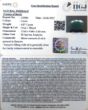 4.87/CT Natural Panna Stone with Govt. Lab Certified-3441
