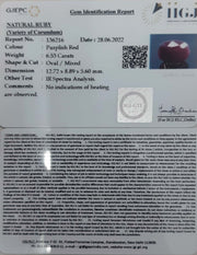 6.53/CT Natural Neo Burma Ruby with Govt. Lab Certificate-4551