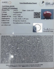 4.91/CT Natural Neo Burma Ruby with Govt. Lab Certificate-(3441)