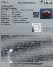 5.49/CT Natural Neo Burma Ruby with Govt. Lab Certificate-3441