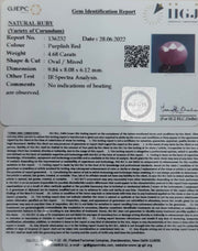 4.68/CT Natural Neo Burma Ruby with Govt. Lab Certificate-4551