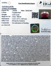 6.56/CT Natural Neo Burma Ruby with Govt. Lab Certificate-3441