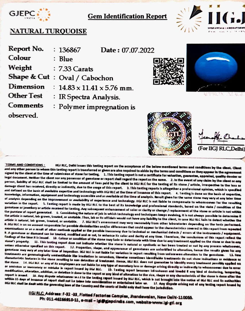 7.33 Carat Turquoise-(832)