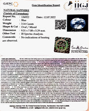 3.16/CT Natural Ceylonese Neelam with Govt Lab Certificate-BLUSA9T