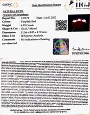 4.93/CT Natural Neo Burma Ruby with Govt. Lab Certificate-5661