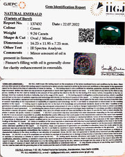 9.24/CT Natural Panna Stone with Govt. Lab Certified (4551)