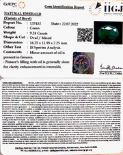 9.24/CT Natural Panna Stone with Govt. Lab Certified (4551)