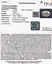 3.90/CT Natural Ceylonese Pukhraj with Govt Lab Certificate-6771
