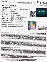 8.41/CT Natural Panna Stone with Govt. Lab Certified-(4551)