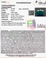 2.83/CT Natural Panna Stone with Govt. Lab Certified-(4551)