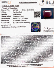 4.37 Ratti Natural Indian Ruby with Govt. Lab Certificate-(1221)