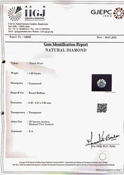1.02/Carat Natural Diamond With Govt. Lab Certificate (180000)