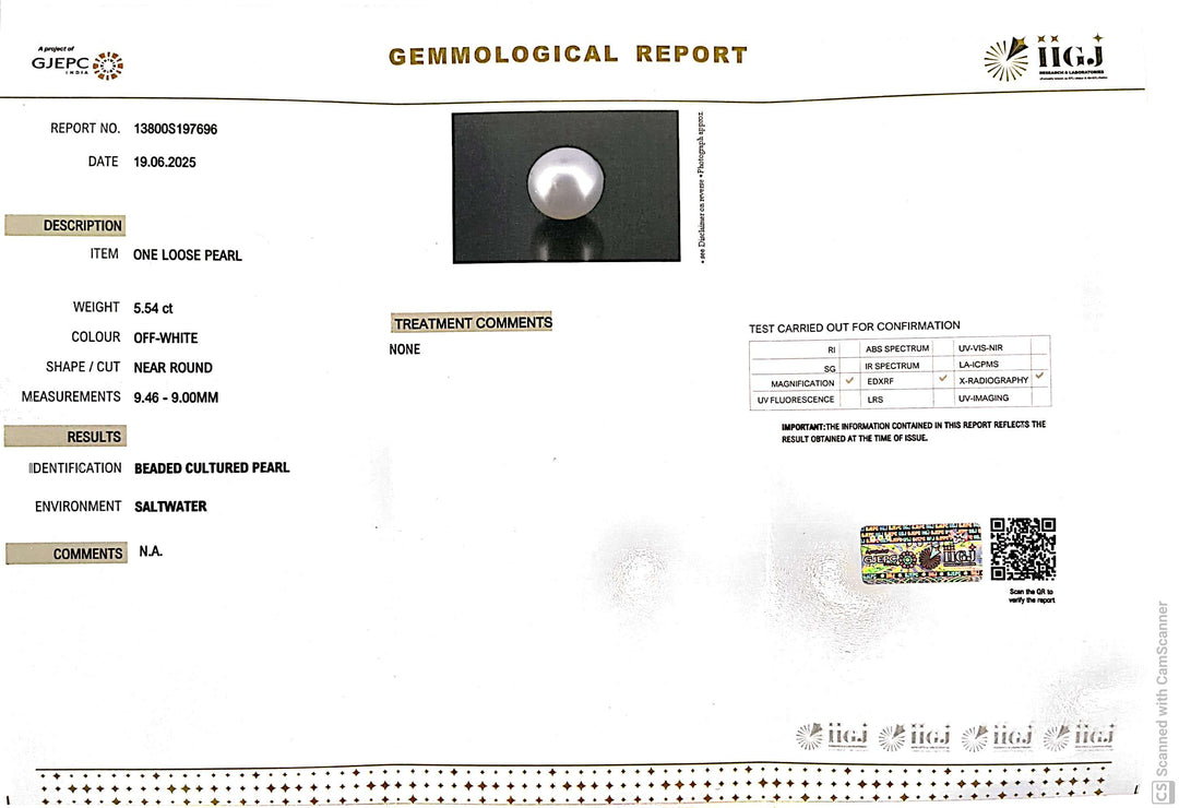 5.54/CT Natural South Sea Pearl Beads With Lab Certificate (1550)