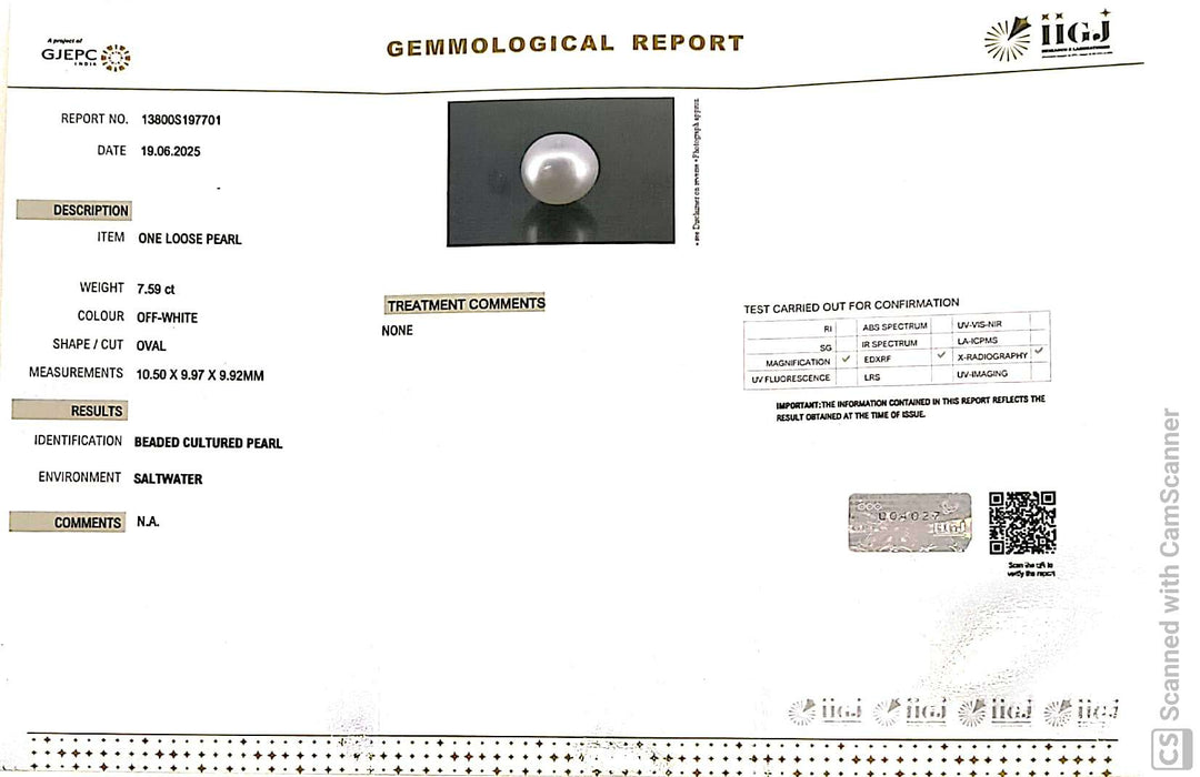 7.59/CT Natural South Sea Pearl Beads With Lab Certificate (1550)