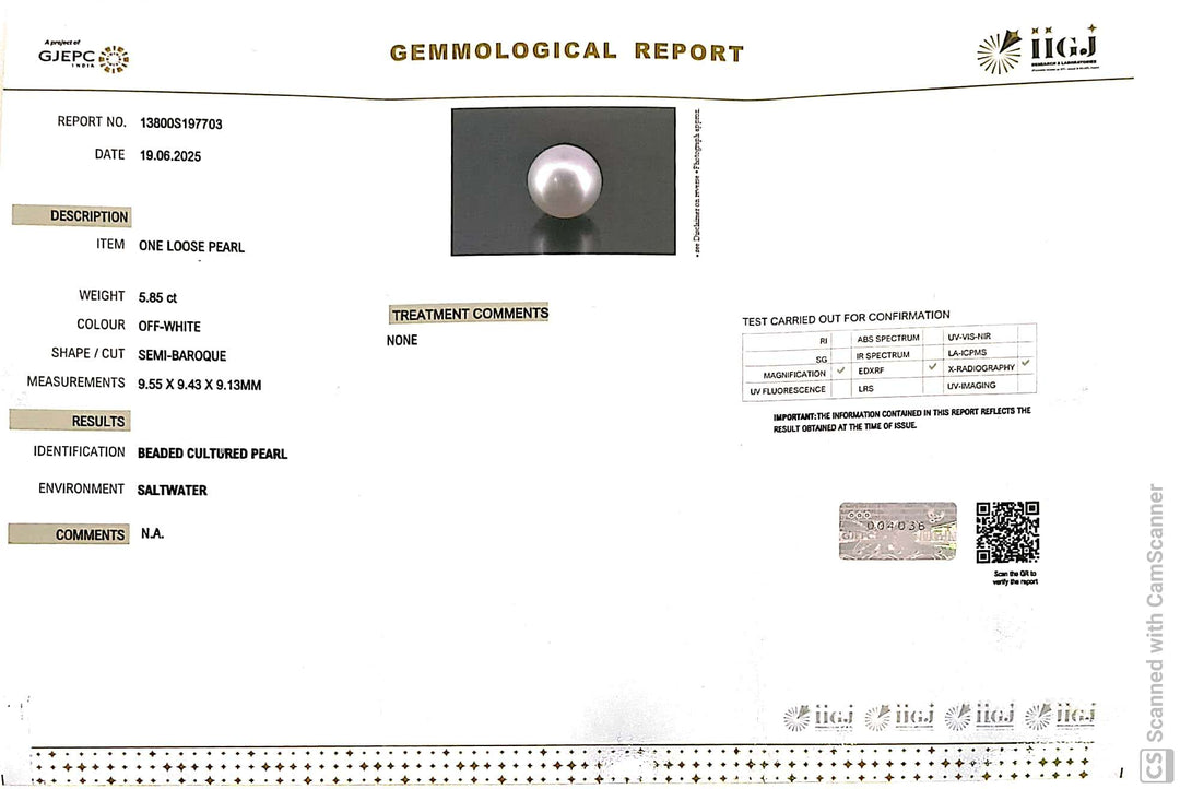 5.85/CT Natural South Sea Pearl Beads With Lab Certificate (1550)