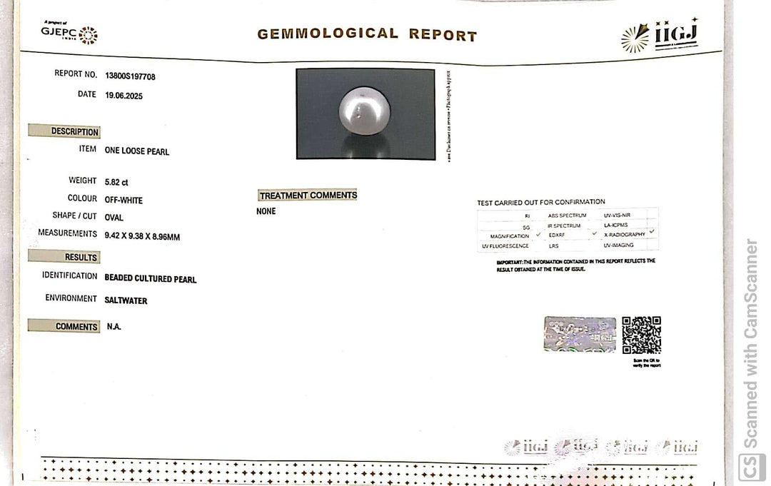 5.82/CT Natural South Sea Pearl Beads With Lab Certificate (1550)