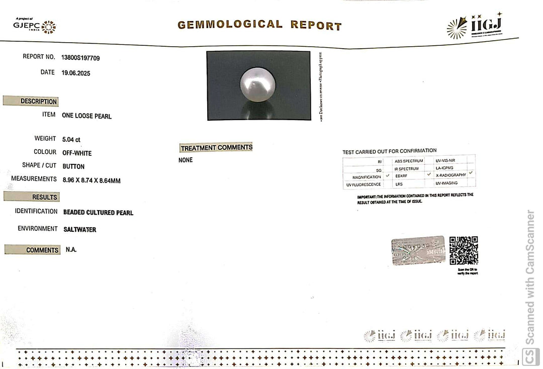 5.04/CT Natural South Sea Pearl Beads With Lab Certificate (1550)