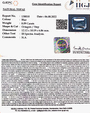 8.97 Ratti Blue Topaz with Govt Lab Certificate-(1665)