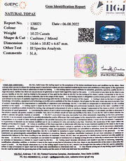 11.35 Ratti Blue Topaz with Govt Lab Certificate-(1665)