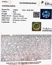 3.19 Ratti Blue Topaz with Govt Lab Certificate-(1665)