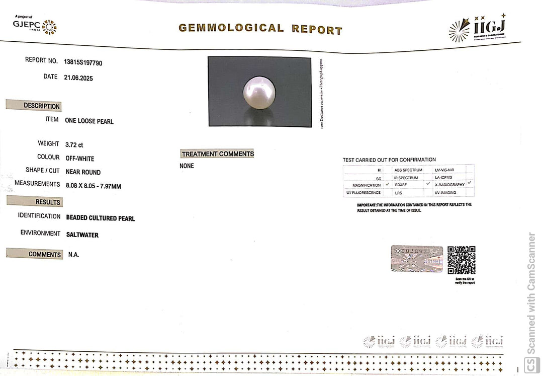 3.72/CT Natural South Sea Pearl Beads With Lab Certificate (1550)