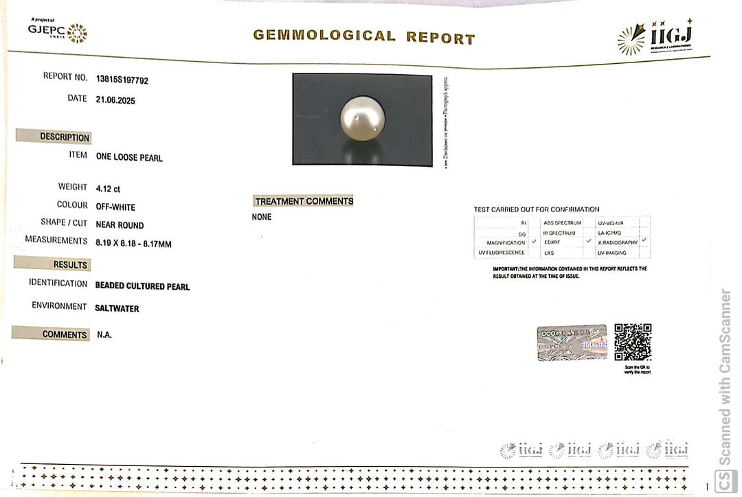 4.12/CT Natural South Sea Pearl Beads With Lab Certificate (1550)