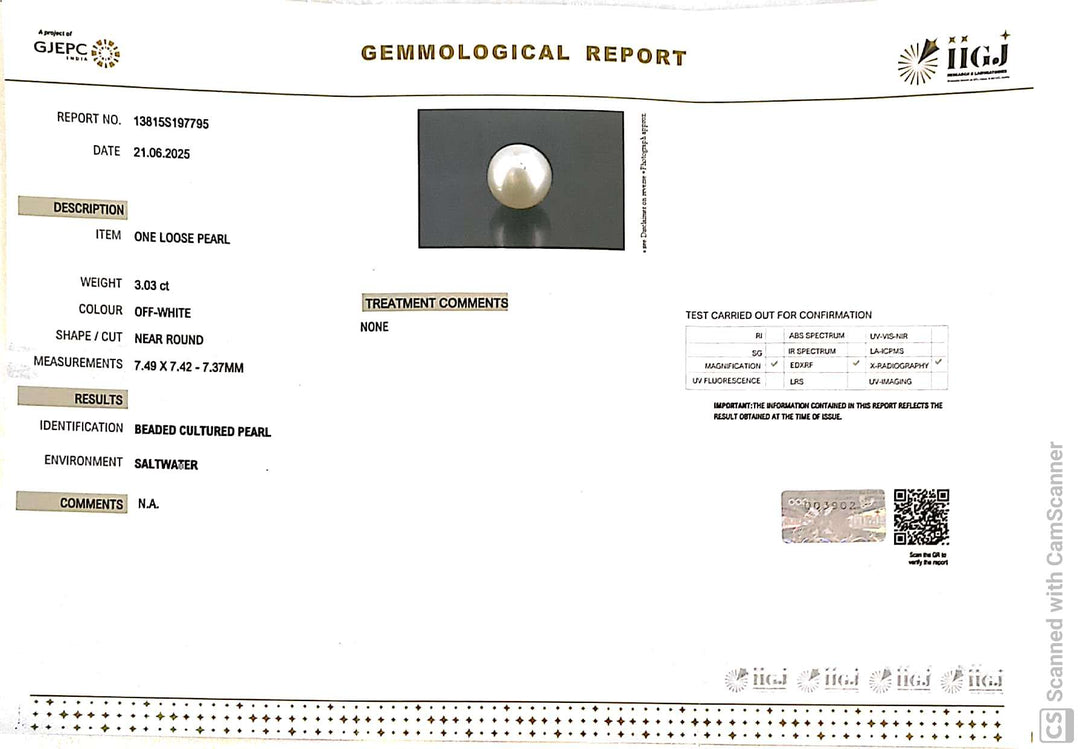 3.03/CT Natural South Sea Pearl Beads With Lab Certificate (1550)