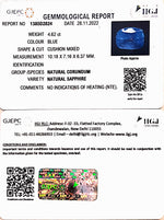 Load image into Gallery viewer, 4.62/CT Natural Blue Sapphire with Govt Lab Certificate-BLUSA9U
