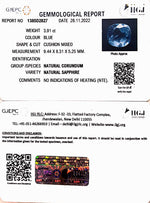 Load image into Gallery viewer, 3.91/CT Natural Blue Sapphire with Govt Lab Certificate-BLUSA9T

