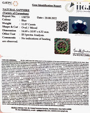 11.07/CT Natural Blue Sapphire with Govt Lab Certificate-(2331)