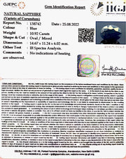 10.92/CT Natural Blue Sapphire with Govt Lab Certificate-(2331)