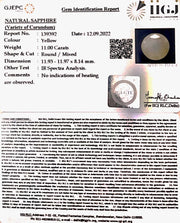 11.00/CT Natural Ceylonese Pukhraj with Govt Lab Certificate-4551