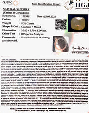 8.31 Carat Natural Ceylonese Pukhraj with Govt Lab Certificate-6771