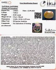 8.58/CT Natural Ceylonese Pukhraj with Govt Lab Certificate-4551
